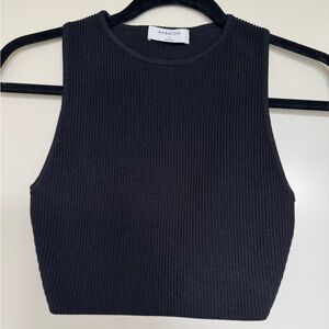 Babaton sculpt knit racer cropped Tank